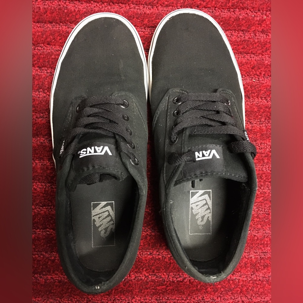 Vans Shoes Black Canvas Mens Size 8